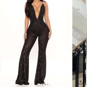Sequin Black Jumpsuit